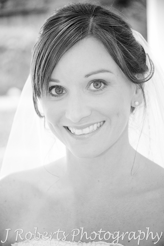 Bride in Black and white photo - Wedding Photography Sydney